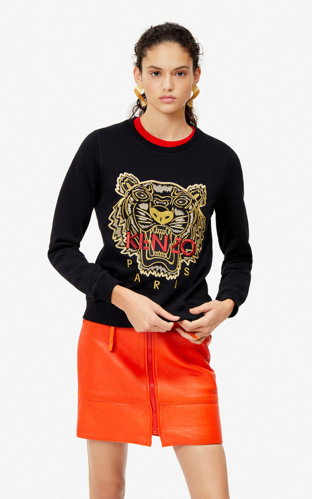Kenzo Tiger Sweatshirt Black For Womens 8237KIQNC